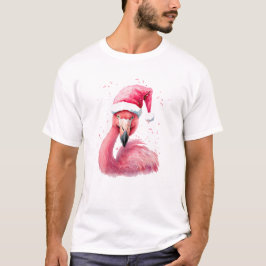 Grappige flamingo kerstman hoed vrolijk tropisch K T-shirt