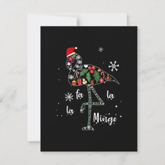 Grappige Flamingo Kerstmis Xmas Kaart (Voorkant)