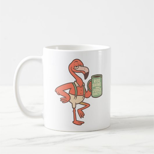 Grappige Flamingo Koffie Quote Art Koffiemok (Links)