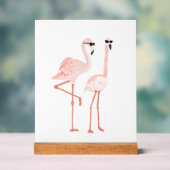 Grappige flamingo kunst acryl bord (Neutraal)