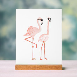 Grappige flamingo kunst acryl bord