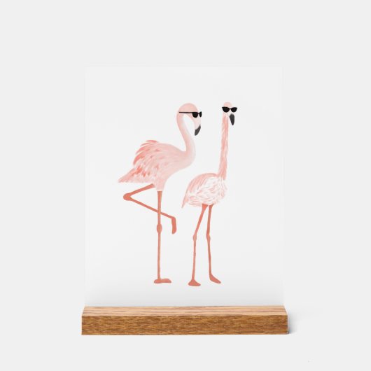 Grappige flamingo kunst acryl bord (Voorkant)