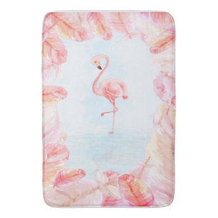 Grappige Flamingo liefhebbers   Flamingo Feather P Badmat