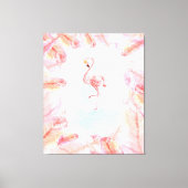 Grappige Flamingo liefhebbers | Flamingo Feather P Canvas Afdruk (Voorkant)