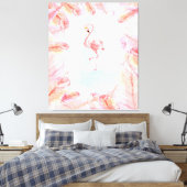 Grappige Flamingo liefhebbers | Flamingo Feather P Canvas Afdruk (Insitu (Slaapkamer))