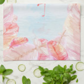 Grappige Flamingo liefhebbers | Flamingo Feather P Theedoek (Gevouwen)
