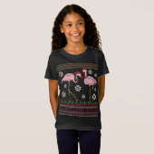Grappige Flamingo Lights Kerstmis Dieren Vogels Ro T-shirt (Voorkant volledig)