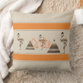 Grappige Flamingo Linnen Sinaasappel Strepen Tekst Kussen (Deken)