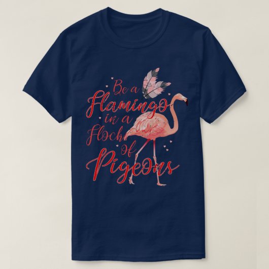 Grappige Flamingo Lover Gift Pigeon Flamingo T-shirt (Design voorkant)