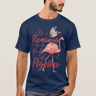 Grappige Flamingo Lover Gift Pigeon Flamingo T-shirt