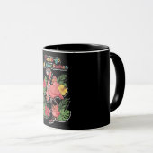 Grappige Flamingo Moeder Vraag Uw Vader Retro Trop Mok (Voorkant rechts)