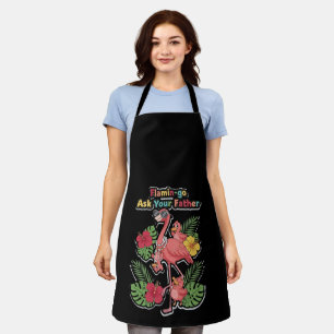 Grappige Flamingo Moeder Vraag Uw Vader Retro Trop Schort