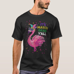 Grappige Flamingo Narrenhoed Kralen Masker Het Is T-shirt