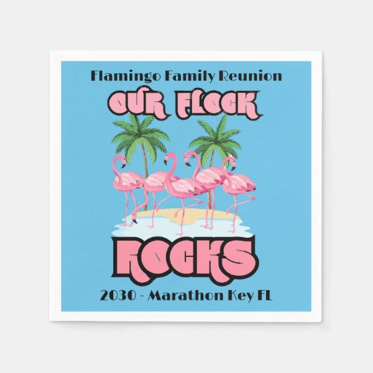 Grappige Flamingo Onze Koppel Rockt Servet (Voorkant)