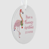 Grappige Flamingo Persoonlijke Kerstboom Ornament (voorkant)