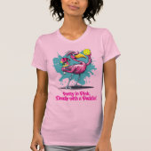 Grappige Flamingo Pickleball T-shirt (Voorkant)