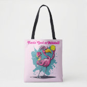 Grappige Flamingo Pickleball Tote Bag (Voorkant)