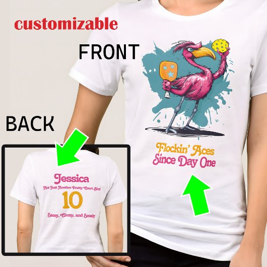 Grappige Flamingo Pickleball Tri-Blend Shirt