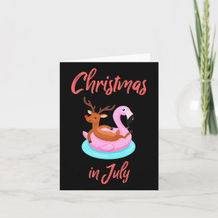 Grappige Flamingo Rendier Kerstmis In Juli X-mas C Kaart