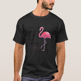 Grappige flamingo rimpels gaan alleen waar glimlac t-shirt