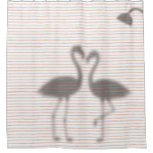Grappige Flamingo Schaduw Roze Streep Douchegordijn (Voorkant)