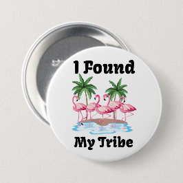 Grappige Flamingo Tribe Matching Group Party Flair Ronde Button 7,6 Cm