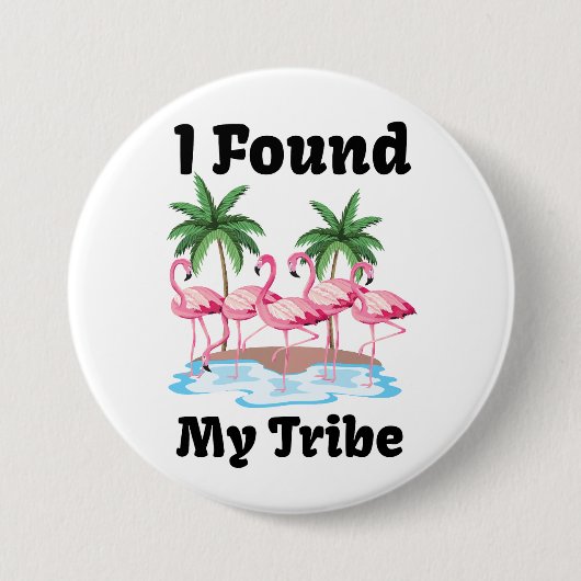 Grappige Flamingo Tribe Matching Group Party Flair Ronde Button 7,6 Cm (Voorkant)