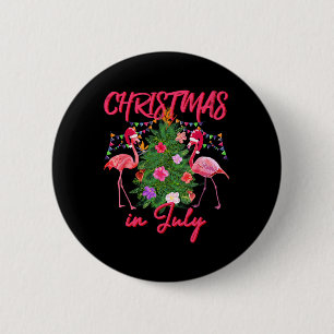 Grappige Flamingo Tropische Kerstmis De Kerstmis I Ronde Button 5,7 Cm