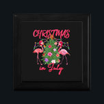 Grappige Flamingo Tropische Kerstmis in de Kerstda Cadeaudoosje<br><div class="desc">Grappige Flamingo Tropische Kerstmis de Kerstmis in juli</div>