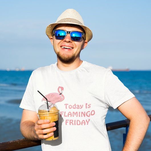 Grappige Flamingo Vrijdag Thema T-shirt