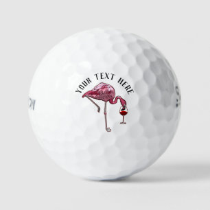 Grappige Flamingo Wijn Drinker Nieuwigheid Op Maat Golfballen