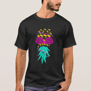Grappige Flamingos Ananas Kerstboom Zomer Kerstmis T-shirt