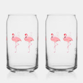 Grappige Flamingo's Vliegen Ja Klustijd Blikvorm Glas (Rechts)