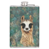 Grappige Flask met Curious Llama Heupfles (Achterkant)