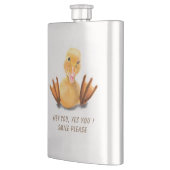 Grappige Flask met Happy Duck - aangepaste tekst Flacon (Links)
