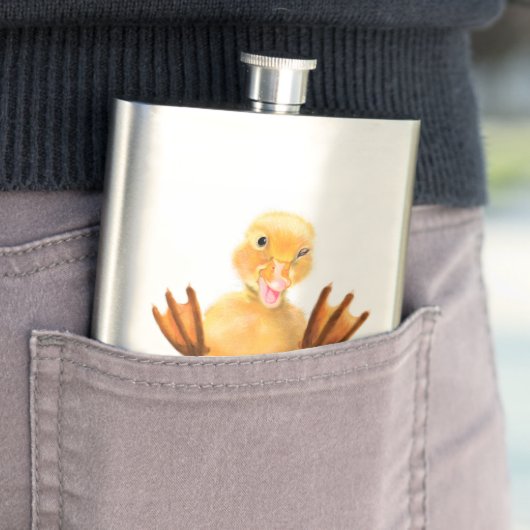 Grappige Flask met Happy Duck - aangepaste tekst Flacon (Voorbeeld)