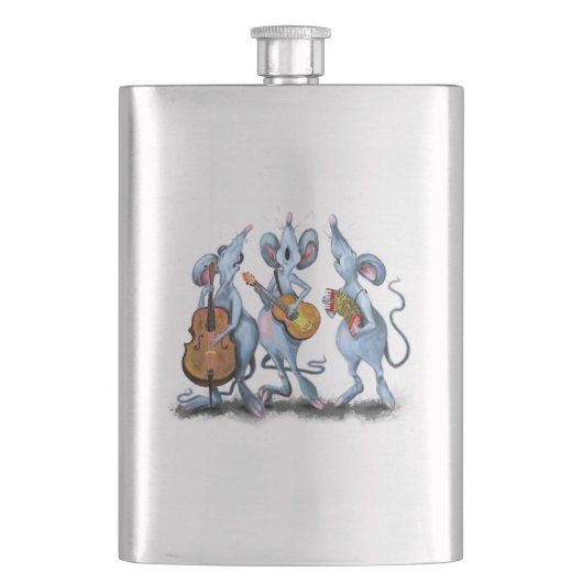 Grappige Flask met Muis Muziek Band Flacon (Voorkant)