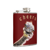 Grappige Flask Speelse struisvogel gejuich - aange Heupfles (Rechts)