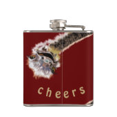 Grappige Flask Speelse struisvogel gejuich - aange Heupfles (Achterkant)