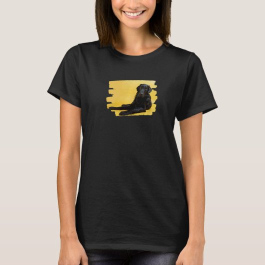 Grappige Flat Coated Retriever Hond T-shirt (Voorkant)