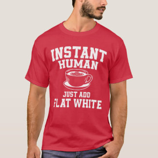 Grappige Flat White Ochtendkoffie retro T-shirt