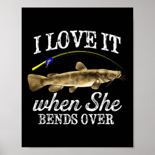 Grappige Flathead Meerval Vissen Zoetwatervis Gra Poster