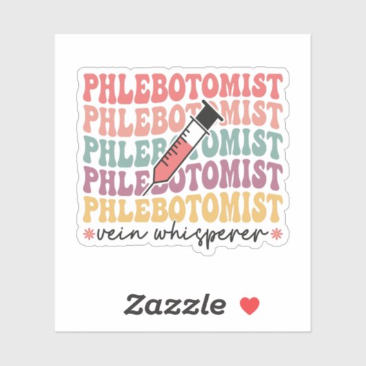 Grappige flebotomist ader fluisteraar flebotomie sticker (Vel)