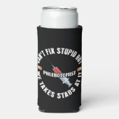 Grappige flebotomist kan niet stom repareren seltzer blikjeskoeler (Seltzer Voorkant)