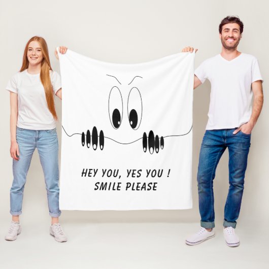 Grappige fleece deken speelse nieuwsgierigheid oge (In situ)