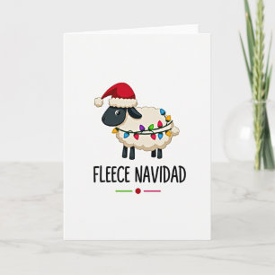 Grappige Fleece Navidad Schaap Kaart