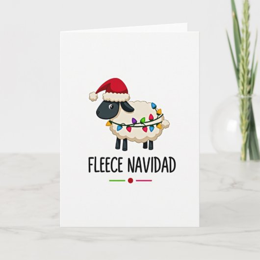 Grappige Fleece Navidad Schaap Kaart (Voorkant)