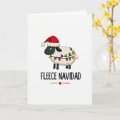 Grappige Fleece Navidad Schaap Kaart (Gele Bloem)