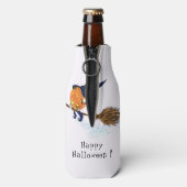Grappige fles koeler halloween heks pompoen vliege (Fles Achterkant)