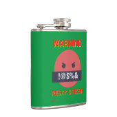 grappige fles "WAARSCHUWING VOOR PESKY CITIZEN" Heupfles (Rechts)